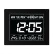 8 Inch LED Digital Calendar Alarm Clock Large Dementia Bedside Wall Table Desk 4 Brightness Levels 8 Languages Black