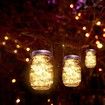 Hanging Mason Jar Solar Lights 6 Pack 20 LEDs IPX6 Waterproof Fairy Lights with Jars and Hangers Warm Light Color