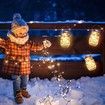 Hanging Mason Jar Solar Lights 6 Pack 20 LEDs IPX6 Waterproof Fairy Lights with Jars and Hangers Warm Light Color