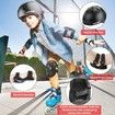 Kids Helmet Pad Set 3-14 yrs Ages Black Adjustable Kids Roller Skateboard Bike Helmet Knee & Elbow Pads Wrist Guards