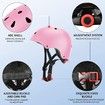 Kids Helmet Pad Set 3-14 yrs Ages Pink Adjustable Kids Roller Skateboard Bike Helmet Knee & Elbow Pads Wrist Guards