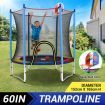 Genki Kids Trampoline Bounce Rebounder Jumping Rebounding Indoor Outdoor Safety Enclosure Basketball Hoop 60 Inch