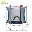 Genki Kids Trampoline Bounce Rebounder Jumping Rebounding Indoor Outdoor Safety Enclosure Basketball Hoop 60 Inch