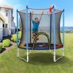Genki Kids Trampoline Bounce Rebounder Jumping Rebounding Indoor Outdoor Safety Enclosure Basketball Hoop 60 Inch