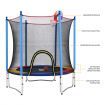 Genki Kids Trampoline Bounce Rebounder Jumping Rebounding Indoor Outdoor Safety Enclosure Basketball Hoop 60 Inch