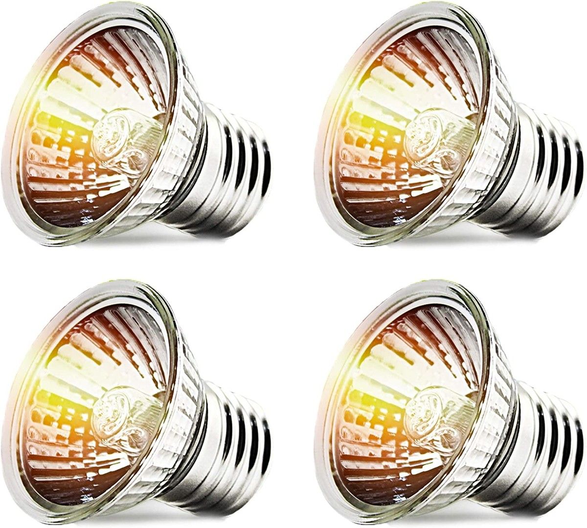 4-Pack 25W UVA+UVB Bulbs Heat and Light for Reptiles and Amphibian Tanks Terrariums and Cages