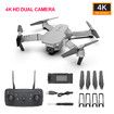 4K Dual cameras Pro WIFI FPV Drone With Wide Angle HD 1080P Camera Altitude Hold RC Foldable Quadcopter Drone Color Grey