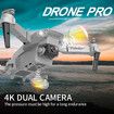 4K Dual cameras Pro WIFI FPV Drone With Wide Angle HD 1080P Camera Altitude Hold RC Foldable Quadcopter Drone Color Grey
