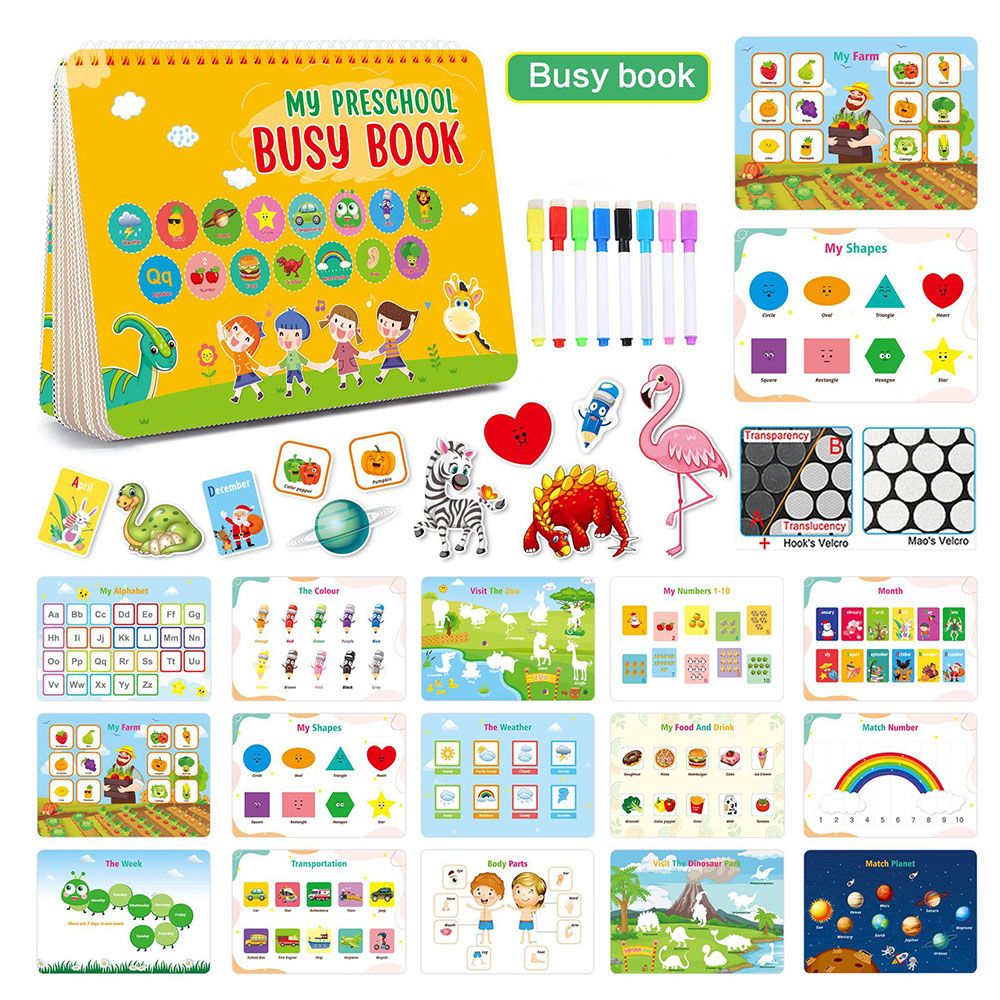 Busy Book for Toddlers,Preschool Learning Activity Binder Book, Educational Toys for Kids