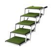 5 Steps Folding Dog Cat Pet Ramp Stairs Ladder for Car Aluminium Artificial Grass Surface