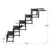 5 Steps Dog Ramp Stairs Pet Cat Ladder for Bed Car Couch Folding Nonslip Metal Frame