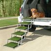 6 Steps Aluminium Dog Cat Pet Ramp Stairs Ladder Folding with Artificial Grass Surface