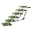 6 Steps Aluminium Dog Cat Pet Ramp Stairs Ladder Folding with Artificial Grass Surface