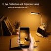 Rechargeable Desk Lamp with USB Charging Port, Pen Holder/Phone Holder, Study Lamp for Kids Home Office Bedroom