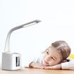 LED Study Desk Lamp with USB Charging Port, Display, Calendar and Color Night Light, Dimmable LED Table Lamp