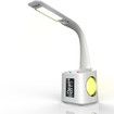 LED Study Desk Lamp with USB Charging Port, Display, Calendar and Color Night Light, Dimmable LED Table Lamp