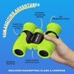 Binoculars for Kids, Set with Magnifying Glass And Compass (Green)
