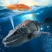 Remote Control Dinosaur for Kids,Mosasaurus Diving Toys RC Boat with Light and Spray Water for Swimming Pool Lake Bathroom Ocean Protector Bath Toys(Grey)