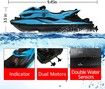 RC Boats for Kids Remote Control Boat for Pools & Lakes with 2 Batteries/Dual Motors/2 Charger Cables & Low Battery Prompt Motor Boat (Blue)