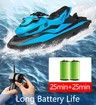 RC Boats for Kids Remote Control Boat for Pools & Lakes with 2 Batteries/Dual Motors/2 Charger Cables & Low Battery Prompt Motor Boat (Blue)