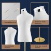 Male Mannequin Dressmakers Dummy Display Stand Manikin Torso Dress Form Metal Base 165-185cm White