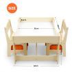 Kidbot Kids Lego Table and Chair Set Wooden Childrens Multifunctional Desk Activity Play Centre Baseplate Chalkboard