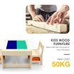 Kidbot Kids Lego Table and Chair Set Wooden Childrens Multifunctional Desk Activity Play Centre Baseplate Chalkboard