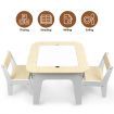 Kidbot Lego Table and Chair Set Childrens Kids Activity Play Centre Wooden Multifunctional Desk with Storage Space