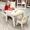 Kidbot Lego Table and Chair Set Childrens Kids Activity Play Centre Wooden Multifunctional Desk with Storage Space