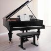 Melodic Piano Bench Hydraulic Lifting Keyboard Stand Stool Chair Height Adjustable Seat PU Leather Black