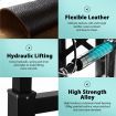 Melodic Piano Bench Hydraulic Lifting Keyboard Stand Stool Chair Height Adjustable Seat PU Leather Black