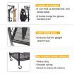 All-in-one Ball Storage Rack Sports Equipment Garage Organizer Basketball Holder Cart with Wheels Hooks Metal