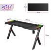 Gaming Desk Computer Office Racer Table 140CM RGB LED Carbon Fiber Wireless USB Charger