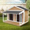 Petscene XXL Wooden Dog Kennel Pet House Puppy Home Shelter Indoor Outdoor Double Doors