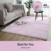 Large Fluffy Shaggy Rug Area Floor Mat Living Room Bedroom Carpet Light Pink 200x300CM