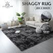 Large Fluffy Shaggy Area Floor Rug Mat Carpet Living Room Bedroom Dark Grey 200x300cm
