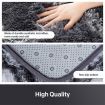 Fluffy Shaggy Floor Area Rug Large Mat Carpet Living Room Bedroom Grey Window Grilles