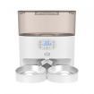 Auto Pet Cat Feeder Dog Automatic Dual Bowls Timed Food Dispenser 6L with Voice Recorder Petscene White