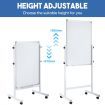 Double Sided Interactive Whiteboard Magnetic Mobile White Board Dry Erase Casters Stand 60cmx90cm Height Adjustable