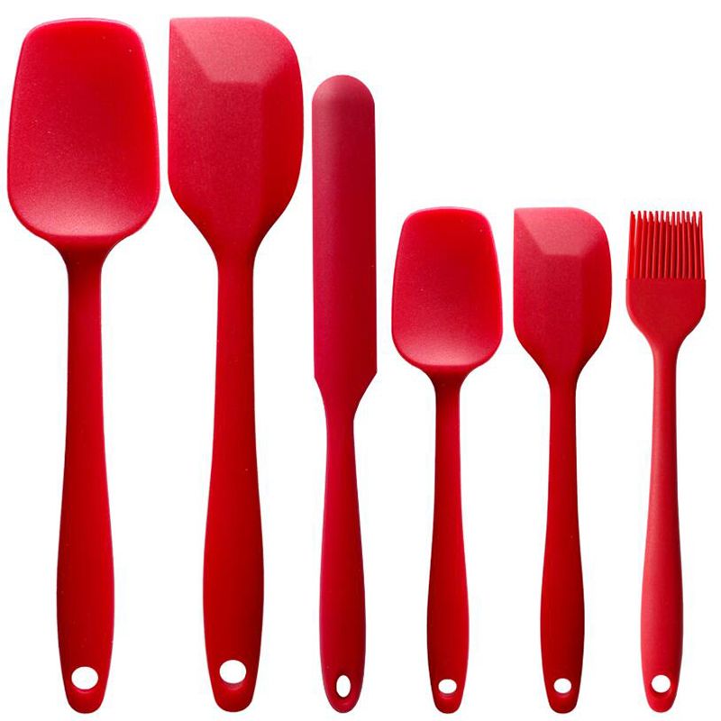6Pcs Silicone Cooking Tools Set Non-Stick Cooking Spoon Heat-Resistant Cream Scraper Kitchen Tools
