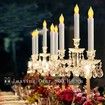 12PCS Battery Operated LED Taper Candles Light, Flameless Taper Candles with Flickering Warm White Light