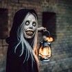 Halloween Mask Scary Smiling Demons Mask with White Eye Horrible Devil Cosume