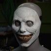 Halloween Mask Scary Smiling Demons Mask with White Eye Horrible Devil Cosume