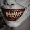 Halloween Mask Scary Smiling Demons Mask with White Eye Horrible Devil Cosume