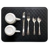 Silicone Dish Drying Mats for Kitchen Counter 16x12 inches Non-Slip Sink Mat, Heat Resistant Hot Pot Holder 2 Pack Black