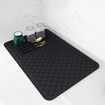 Silicone Dish Drying Mats for Kitchen Counter 16x12 inches Non-Slip Sink Mat, Heat Resistant Hot Pot Holder 2 Pack Black