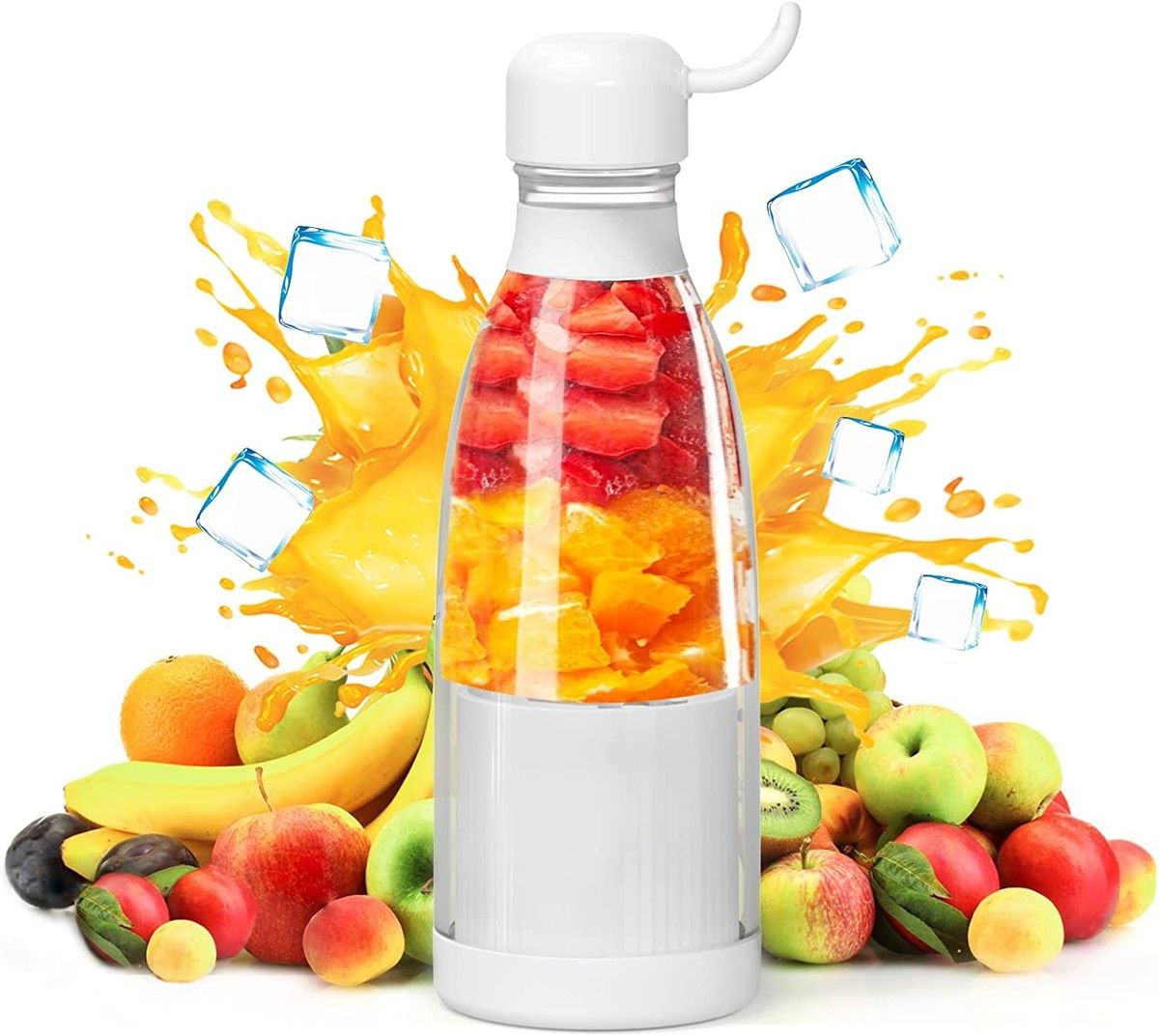 Personal Size Blender,Portable Blender for Shakes and Smoothies,USB Rechargeables(White)