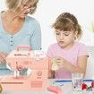 Sewing Kit Toy Machine Educational Fun Craft Learning Gift Portable Travel Children Creative Skill Beginner Pink Ages 8+