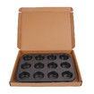 Non-Stick Mini Fluted Tube Pan, 12-Cavity, Steel, Multi-Cavity Mini Cake Pan, Black