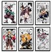 6p Demon Slayer Poster Anime Art Decor HD Print Painting for Living Room,Home Bedroom Playroom 20X25CM Unframed